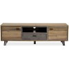 Ibbe Design Malaga Meuble TV Support de télévision Buffet Bas pour Salon, Chambre, Style Scandinave Marron, Bois dacacia Mas
