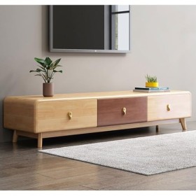 Meuble TV du Milieu du siècle en Bois Massif, Table Console TV Centre de Divertissement Moderne, Console TV 59" Table TV bohè