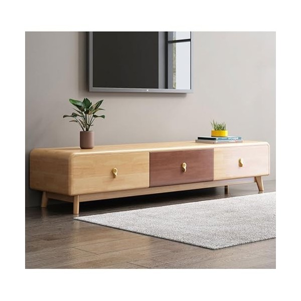 Meuble TV du Milieu du siècle en Bois Massif, Table Console TV Centre de Divertissement Moderne, Console TV 59" Table TV bohè