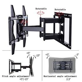 Support Mural pour Meuble TV, Support TV Solide et Robuste, pivotant et inclinable pour téléviseurs de 32 à 65 Pouces, capaci