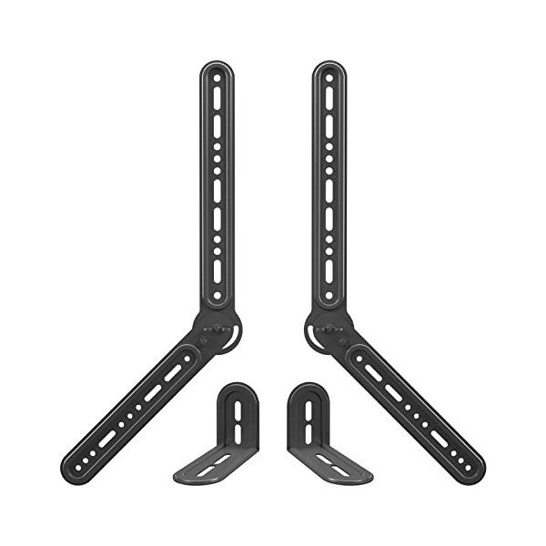 KAMIWI Support de barre de son pour montage au-dessus ou sous les téléviseurs, support de barre de son TV avec bras pivotants