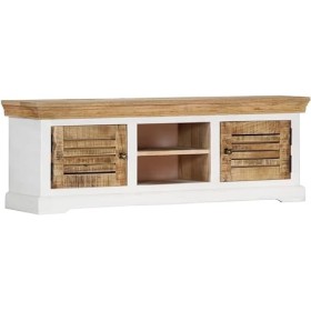 Suuim Meuble TV en Bois avec 2 Compartiments et 2 Portes, Meuble TV de Ferme, Buffet HiFi, Tables Console pour Salon, Bois de