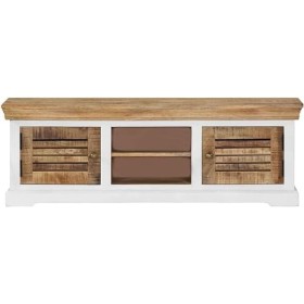 Suuim Meuble TV en Bois avec 2 Compartiments et 2 Portes, Meuble TV de Ferme, Buffet HiFi, Tables Console pour Salon, Bois de