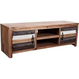 Meuble TV Salon Meuble TV Console Multimédia Meuble TV en Bois dAcacia Massif 47,2" x13,8 x15,7 pour Salon, Couloir, Entrée,