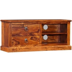 Meuble TV de Salon Meuble TV Console multimédia Meuble TV en Bois de Sesham Massif 35,4" x11,8 x15,7 pour Salon, Couloir, ent