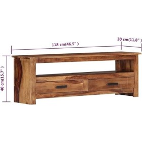 Meuble TV Meuble TV avec Rangement Salon Meuble TV Console Multimédia 46,6" x11,8 x15,7 Bois de Sesham Massif pour Salon, Cou