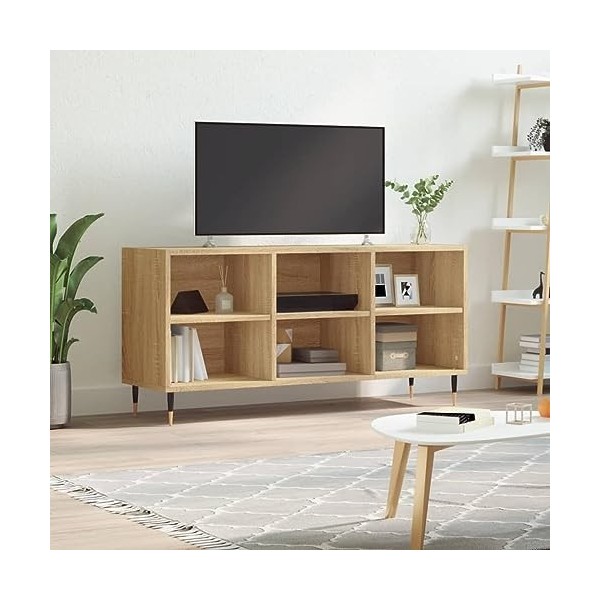 LAPOOH Meuble TV chêne Sonoma 103,5x30x50 cm Bois dingénierie,Meuble Haut Salon,Meuble dangle TV,Meuble TV Étagère