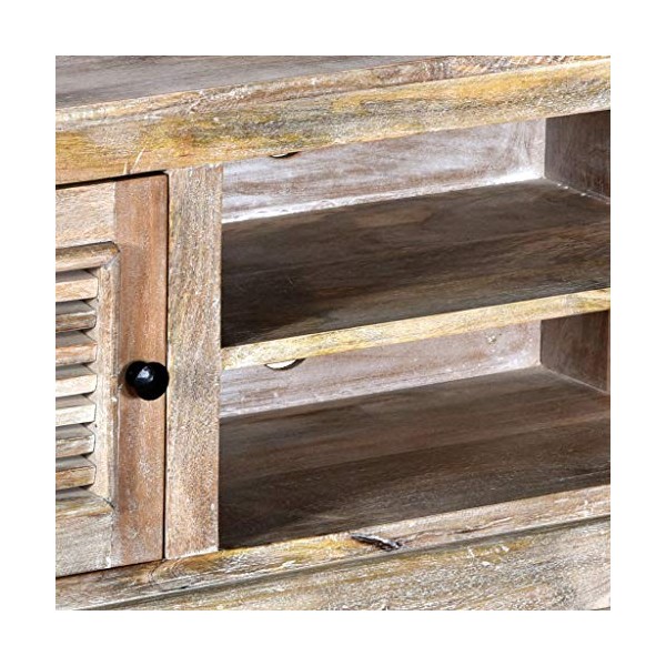 Xingshuoonline Meuble TV en bois massif de mangue Table dappoint pour TV