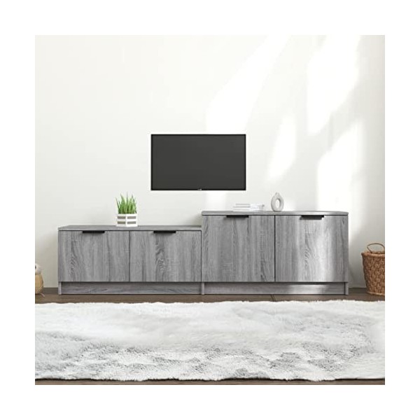 Meuble TV, Meuble TV Moderne avec Porte et Compartiments, Meuble de Divertissement TV pour Salon, Chambre à Coucher, Meuble T