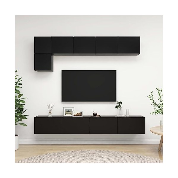 Home Hardware Businese Meuble TV 5 pièces en bois Noir
