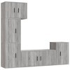 WOODEY Meuble TV 5 pièces Gris Sonoma Meuble en bois dingénierie