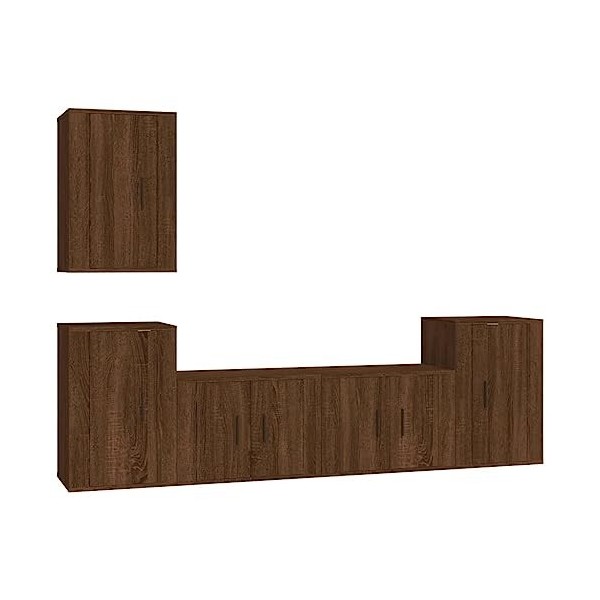 RAUGAJ Home Hardware Businese Meuble TV 5 pièces Chêne Marron