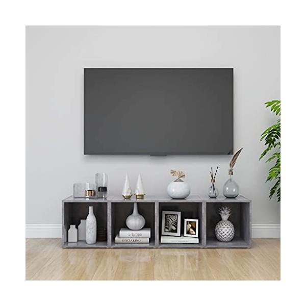 VEEKI Meuble TV, Meuble TV Suspendu, Meuble, Meuble TV avec Rangement，Meuble Industriel, Convient pour Salon ou Chambre, Meub