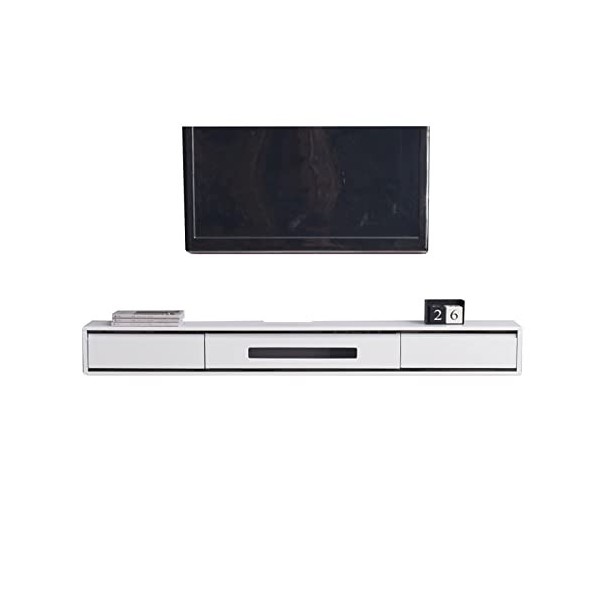 Meuble TV mural Meuble TV flottant avec 2 tiroirs - Meuble TV mural Centre de divertissement Console multimédia, étagère de r
