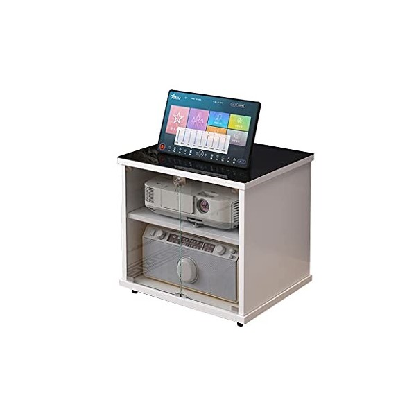 Étagères centrales de divertissement, armoire audio, support audio, support média à 2 couches, armoire audio-visuelle, adapté