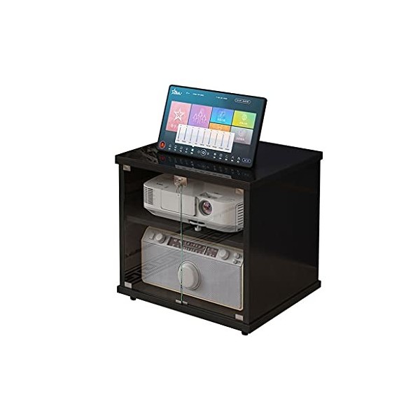 Étagères centrales de divertissement, armoire audio, support audio, support média à 2 couches, armoire audio-visuelle, adapté