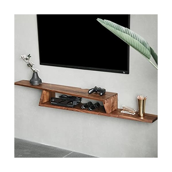 Étagère Flottante pour TV Meuble TV Fixable Au Mur Salon Unité De Divertissement Composant Stockage Ouvert Console Média en B