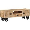 Meuble TV à roulettes Meuble TV avec Rangement Meuble TV en Bois Table décorative à lentrée 43,3" x11,8 x14,6 Bois de Mangui