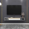ROLTIN Meuble TV Flottant Étagère Meuble TV Flottant Console Multimédia Murale Meuble TV Rangement de Bureau Flottant Unité d