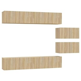 CBLDF Meuble TV 4 pièces en chêne Sonoma