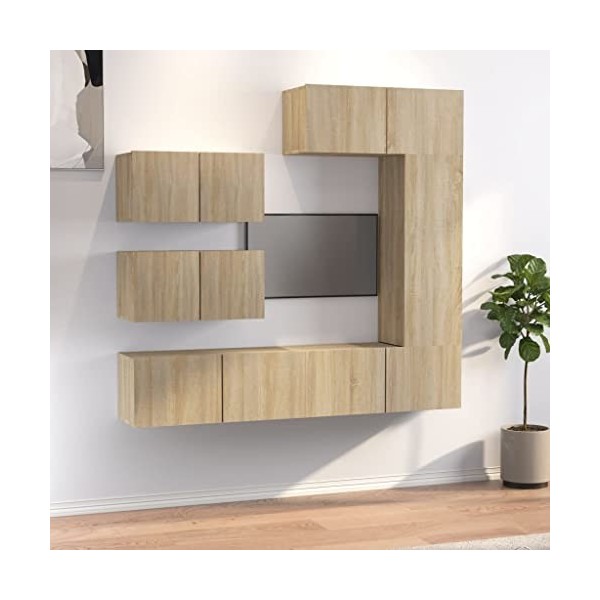 CBLDF Meuble TV 6 pièces en chêne Sonoma