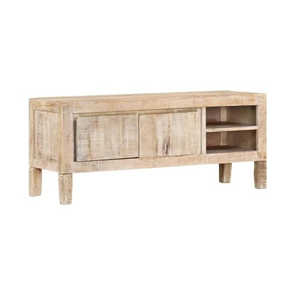 RAUGAJ Meuble TV en bois massif manguier 110 x 35 x 46 cm
