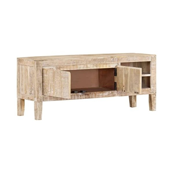 RAUGAJ Meuble TV en bois massif manguier 110 x 35 x 46 cm
