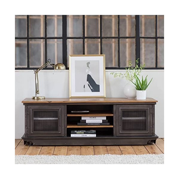 Made In Meubles Meuble TV en Bois de manguier Lazare - Meuble TV 48 x 147 x 51 cm