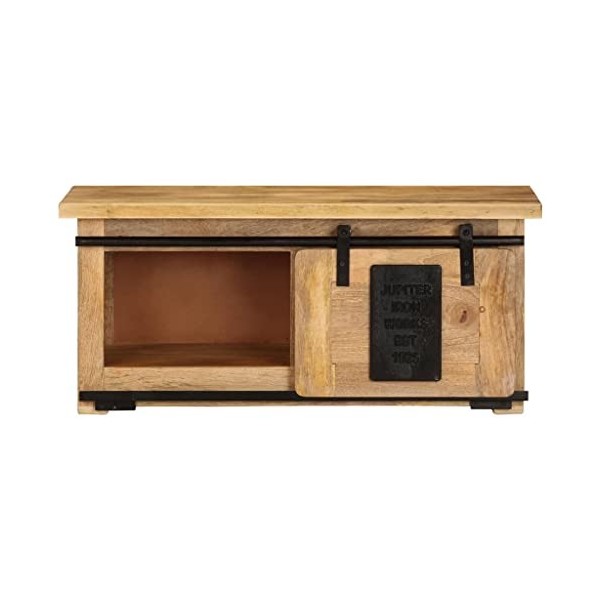 SMTSEC Meuble TV 90 x 35 x 40 cm en manguier massif