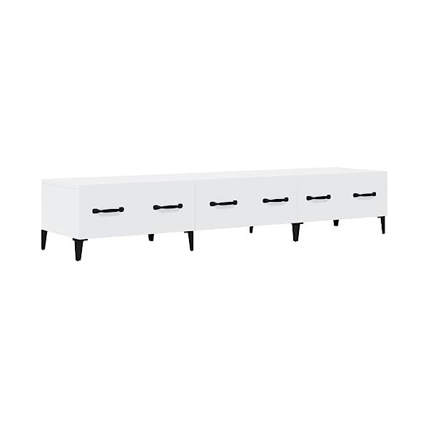 Meuble TV Blanc 150x34,5x30 cm Bois dingénierie - Banc TV, Meuble TV Suspendu, Convient pour Salon ou Chambre