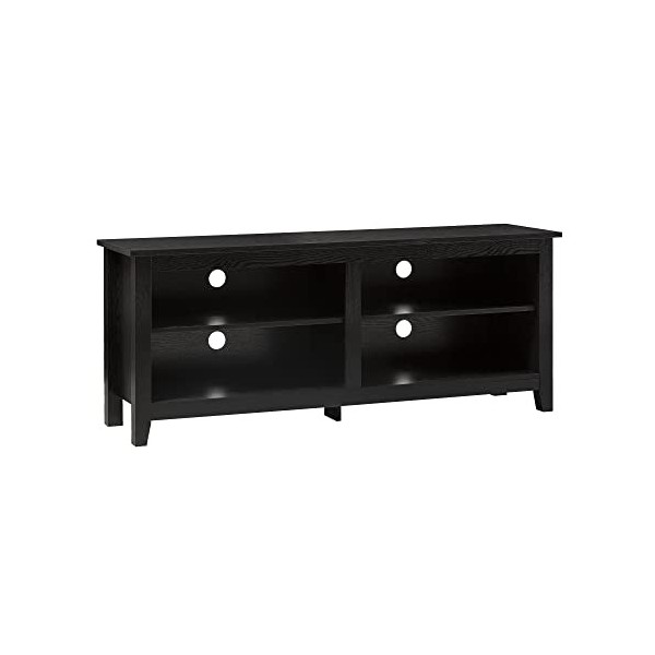 Walker Edison Furniture Nous Avons Meubles 147,3&nbsp;cm Wood Support TV Console de Stockage, en Bois flotté, Bois Dense, Noir, 41