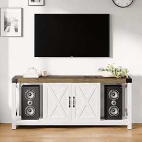 coucheta Meuble TV de 147 cm pour TV jusquà 127 cm, 60 cm, 65 pouces, meuble TV en bois de ferme, centre de divertissement a