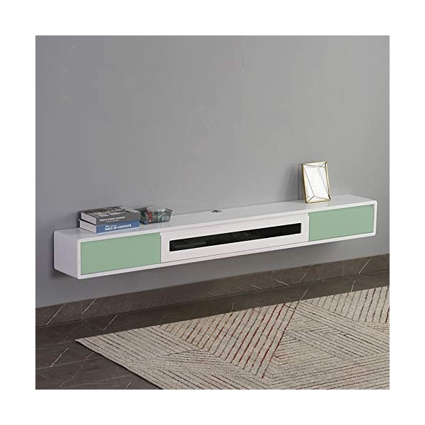 Meuble TV Mural Chambre Salon Etagère Murale Etagère Flottante avec tiroir Set-Top Box routeur Sky Box Meuble de Rangement Me
