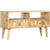 Meuble TV Salon Meuble TV Console Multimédia Meuble TV en Bois 35,4" x11,8 x19,7 Bois de Manguier Massif pour Salon, Couloir,