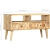 Meuble TV Salon Meuble TV Console Multimédia Meuble TV en Bois 35,4" x11,8 x19,7 Bois de Manguier Massif pour Salon, Couloir,