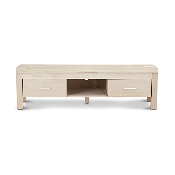 Ibbe Design Paris Meuble TV Support de télévision Buffet Bas pour Salon, Chambre, Style Scandinave Finition à Huile Blanc, Bo
