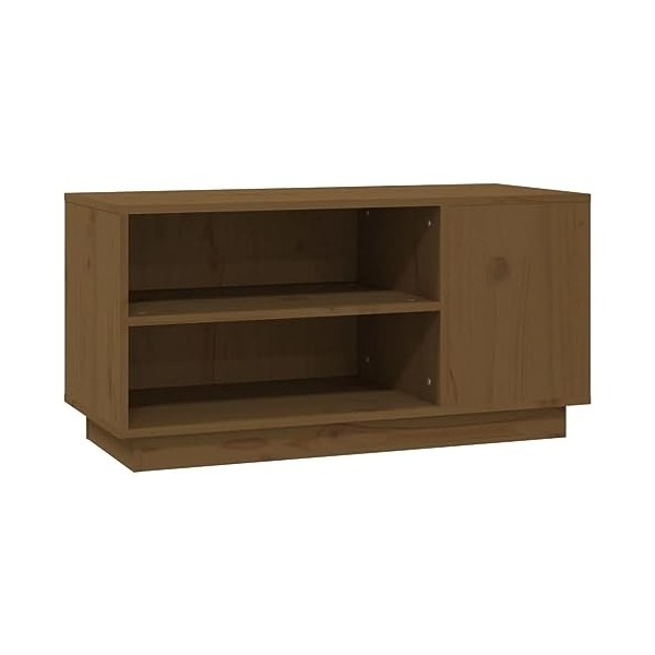 Meuble TV Marron miel 80x35x40,5 cm Bois de pin massif