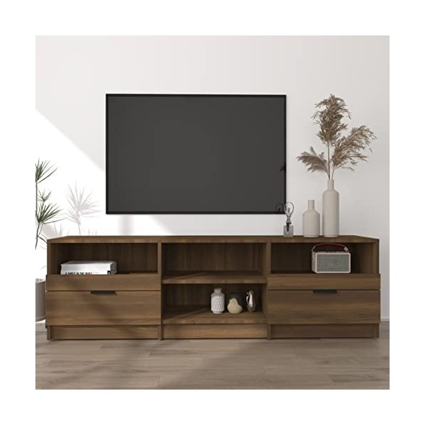 Meuble TV, Meuble TV Moderne avec Porte et Compartiments, Meuble de Divertissement TV pour Salon, Chambre à Coucher, Meuble T