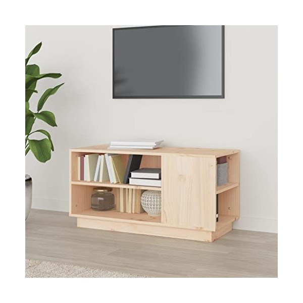 Meuble TV 80x35x40,5 cm Bois de pin Massif - Banc TV, Meuble TV Suspendu, Convient pour Salon ou Chambre