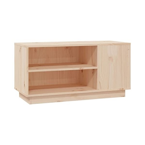 Meuble TV 80x35x40,5 cm Bois de pin Massif - Banc TV, Meuble TV Suspendu, Convient pour Salon ou Chambre