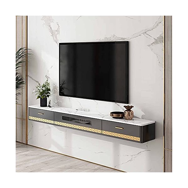 SORVA Meuble TV Flottant, unité Murale Flottante de Divertissement pour Bureau de Salle de Divertissement de Salon, avec tiro