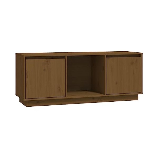 Meuble TV Marron miel 110,5x35x44 cm Bois de pin massif