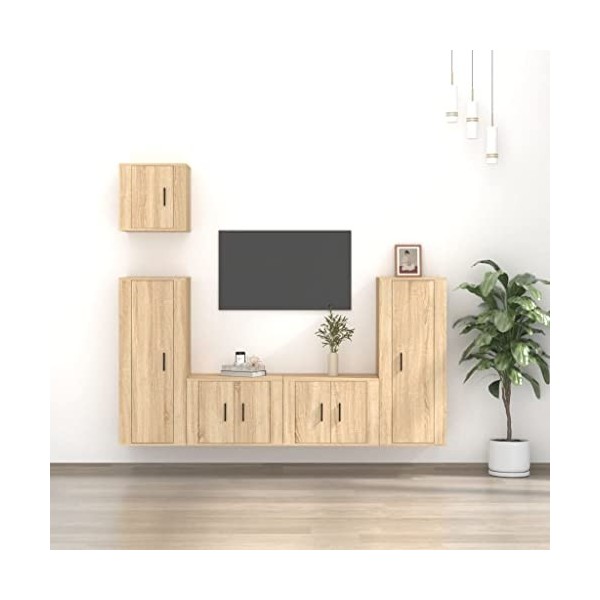 TALCUS Home Hardware Businese Meuble TV 5 pièces en chêne Sonoma
