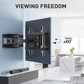 PERLESMITH Support Mural TV Inclinable et Orientable pour 37-85 Pouces de Plat LCD LED Téléviseurs, Support TV Mural Jusquà 