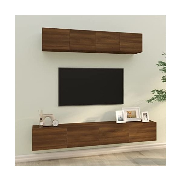 WOODEY Meuble TV 4 pièces en chêne marron