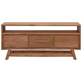 RAUGAJ Home Hardware Businese Meuble TV en teck massif 110 x 30 x 50 cm