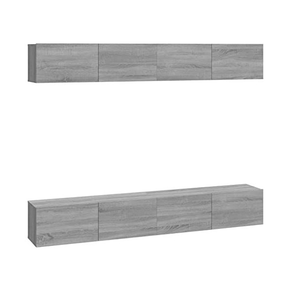 AKUUJJIO Centres de divertissement et meubles TV muraux 4 pièces Gris Sonoma 100 x 30 x 30 cm Meubles