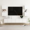 GANDUS Meuble TV 7 pièces en bois blanc brillant