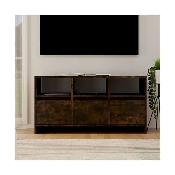 VEEKI Meuble TV, Meuble TV Suspendu, Meuble TV Blanc, Meuble TV Industriel, Meubles de Salon, Salon, Chambre, Cadre en Acier,