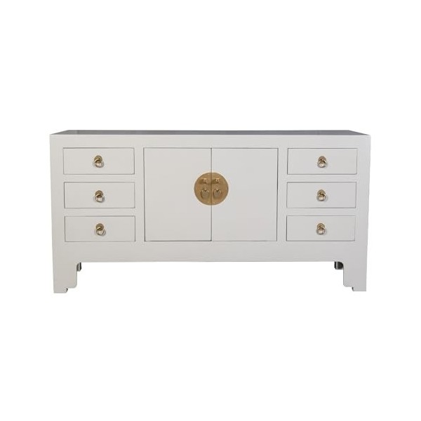 Fine Asianliving Meuble TV Chinois Moonshine Grège - Orientique Collection L121xP37xH61cm Armoire Chinoise Meubles Chinois Mo